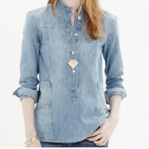 Madewell denim downshift top xs